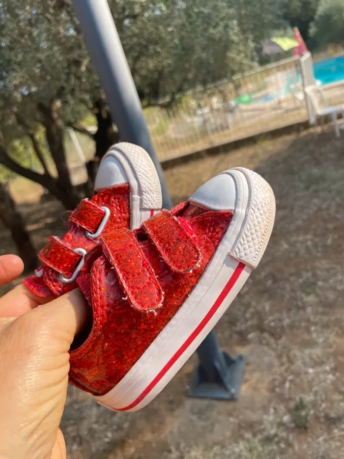 Converse 20 fille rouge pailleté vernis - photo numéro 6
