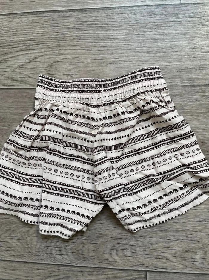 short fluide ikks 12 mois écru beige motif ethnique / animalier - photo numéro 5