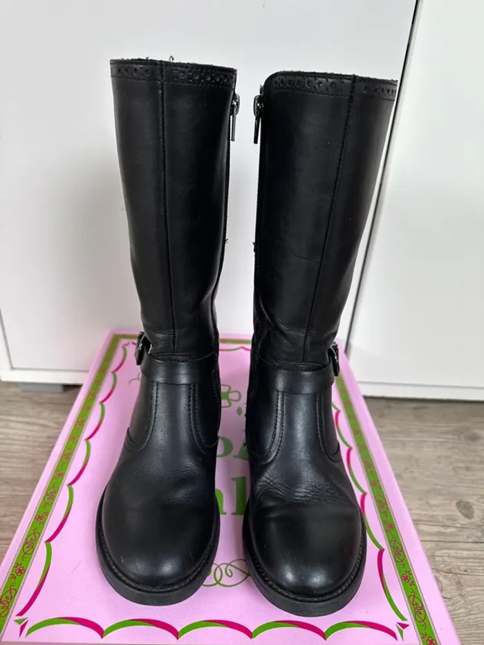 Bottes en cuir 31 noir TBE - photo numéro 2