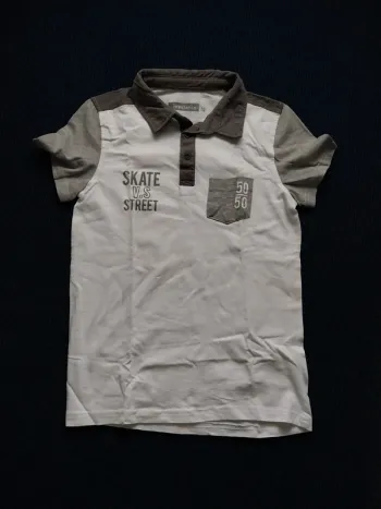 Polo blanc et gris T10A