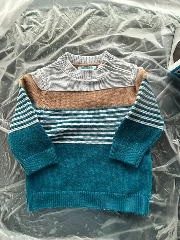 Pull obaïbi turquoise