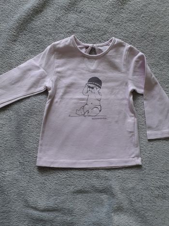T-shirt fille manches longues parme 12 mois neuf laure manaudou