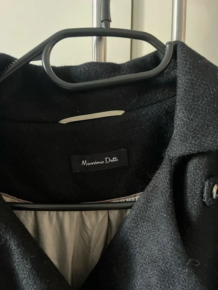 Manteau noir Massimo Dutti en laine - photo numéro 2
