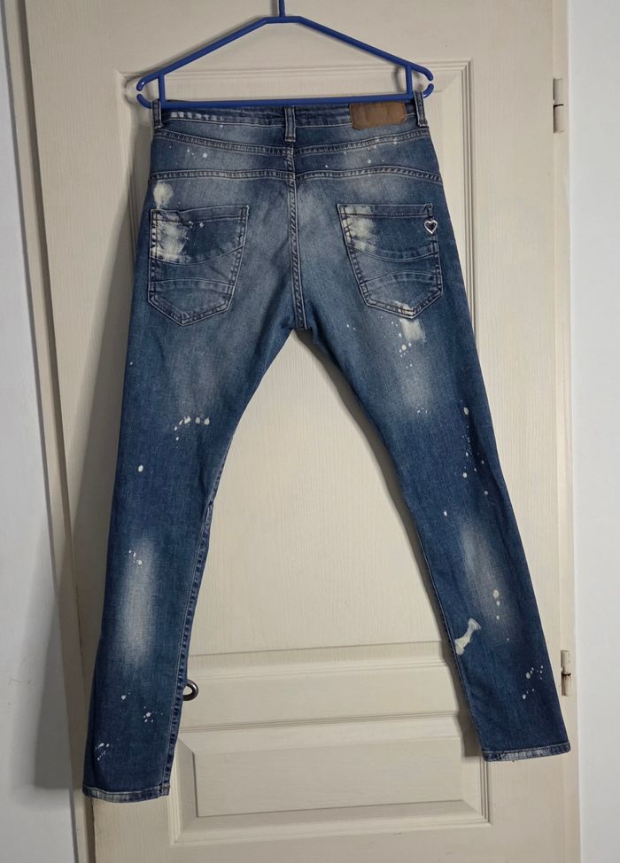 Jean Please Luxury Vintage 🇮🇹 – coupe slim effet usé – T.S (36/38) – excellent état ko - photo numéro 7