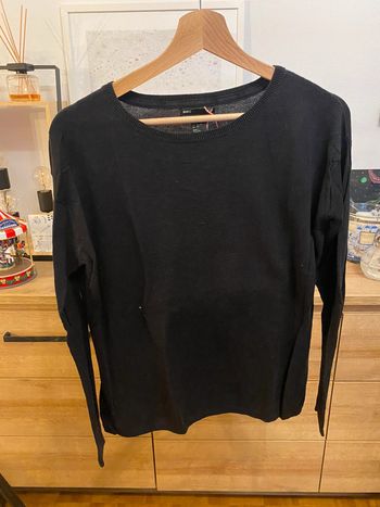 Pull mailles fines noir h&m