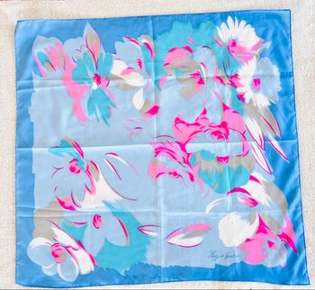 Foulard bleu imprimé fleurs Vertbaudet