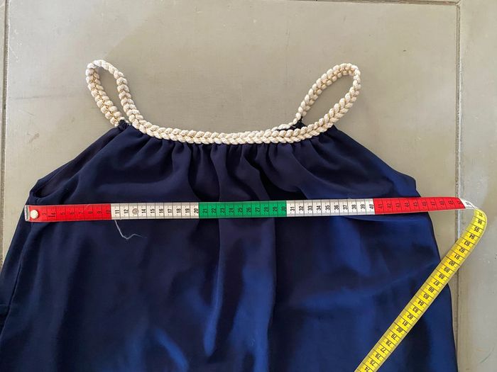 Robe été Made in France fluide marine dorée avec col tressé taille S / M - photo numéro 12