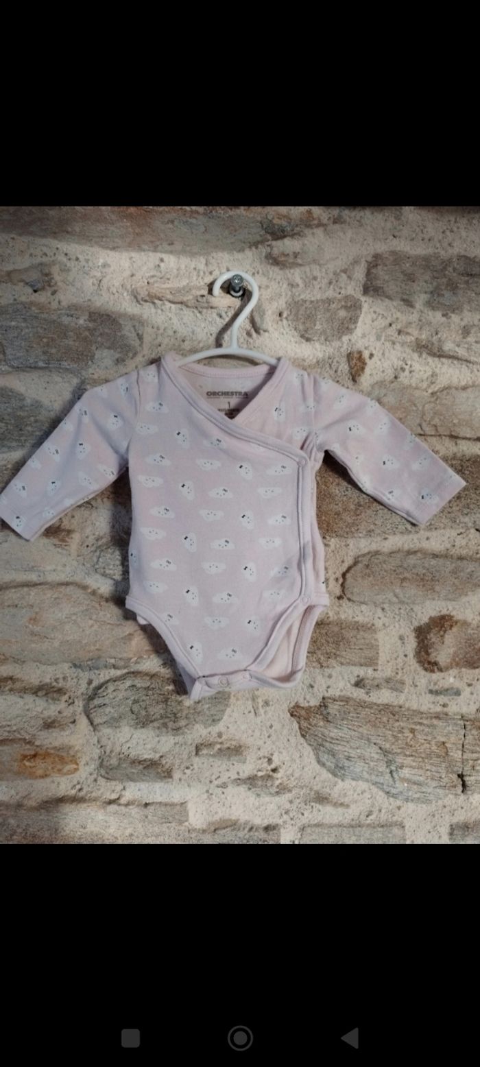 Lot de 7 bodies orchestra, ouverture sur le devant, taille 1mois - photo numéro 3