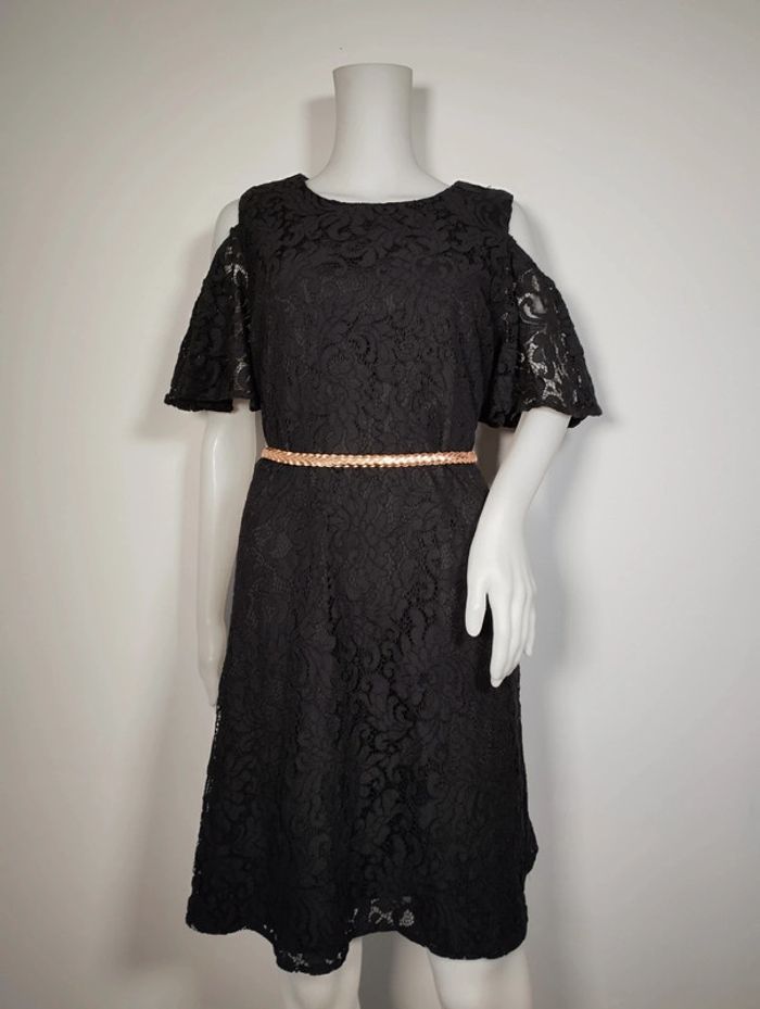 Robe Yumi noire effet "dentelle" taille 44