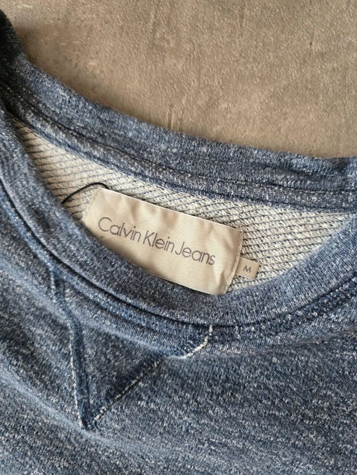 Sweat pull coton Calvin Klein gris chiné taille M - photo numéro 3