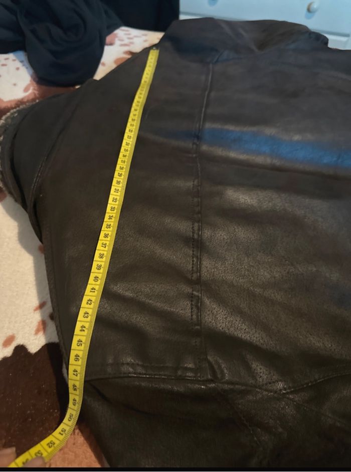Blouson aviator, cuir, marron, fourrure, polaire, amovible, rembourrés pour le grand froid homme 50 - photo numéro 10