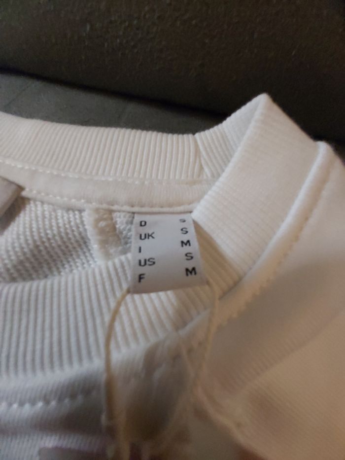 Sweat blanc et jaune Esprit Neuf Taille M - photo numéro 3