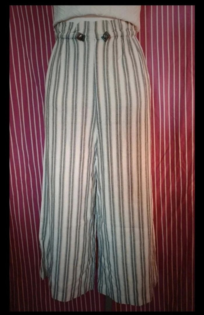 Pantalons jambes larges rayée - photo numéro 3