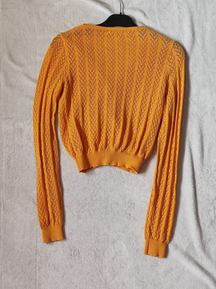 Cardigan court jaune taille XS - photo numéro 4