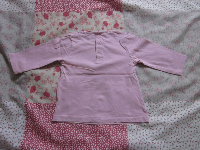 T-Shirt manches longues rose 9 mois - photo numéro 2