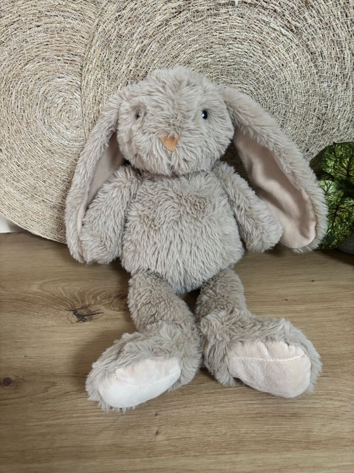 Doudou lapin beige grandes oreilles zd trading action - photo numéro 2