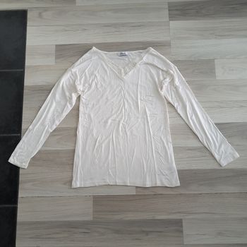 Chemisier femme à manches longues blanc cassé Etam taille M