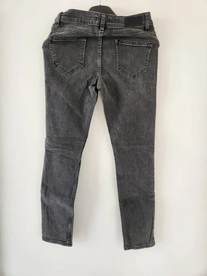 Jean skinny gris délavé NVY Denim - Taille 38 - photo numéro 2