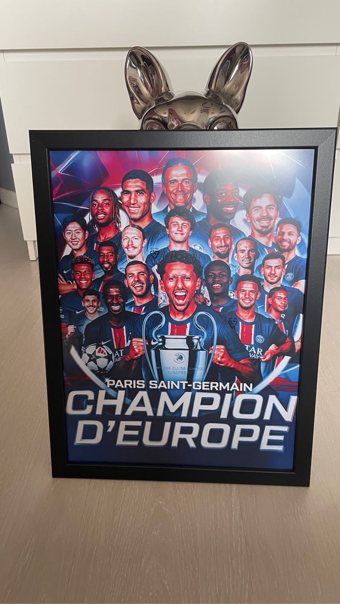Cadre déco psg champion d’Europe