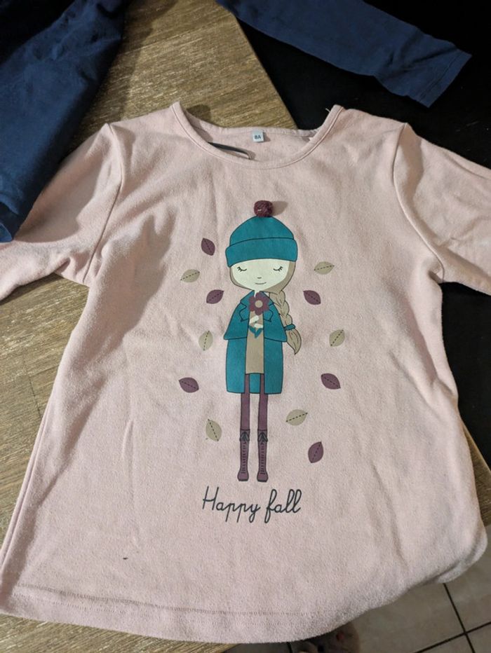 Lot.tqhirts manches longues 8 ans bleu lacet kawaii poupée manga girly - photo numéro 2