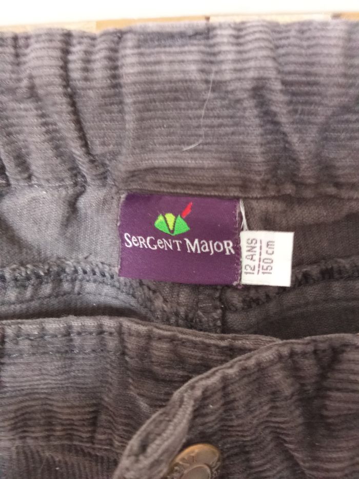 Pantalon côtelé garçon gris ardoise sergent major 12 ans - photo numéro 5