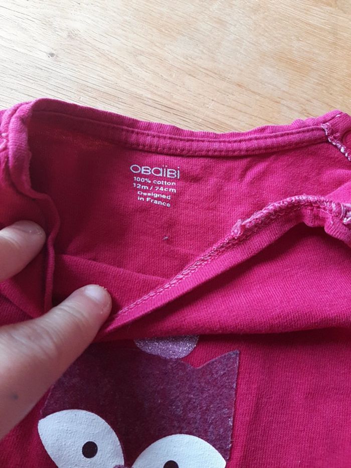 Tee shirt manche longue 1 an fille - photo numéro 3