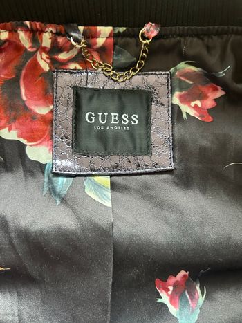 Blouson Bomber GUESS Fanny ✨ Bleu Métallisé - Taille M - Très bon état