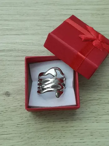 Bague ouverte, réglable, couleur argentée, style Bohème