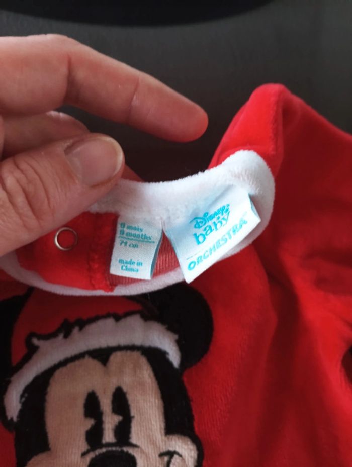 Pyjama Noël Garçon 9 mois père Noël Mickey mouse Disney Baby - photo numéro 3