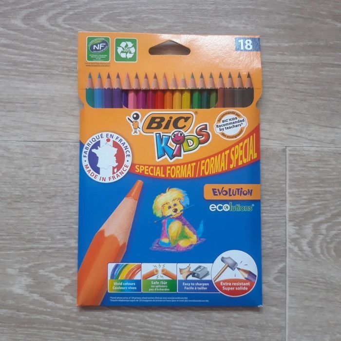 Lot de 18 crayons de couleur Bic Kids NEUF