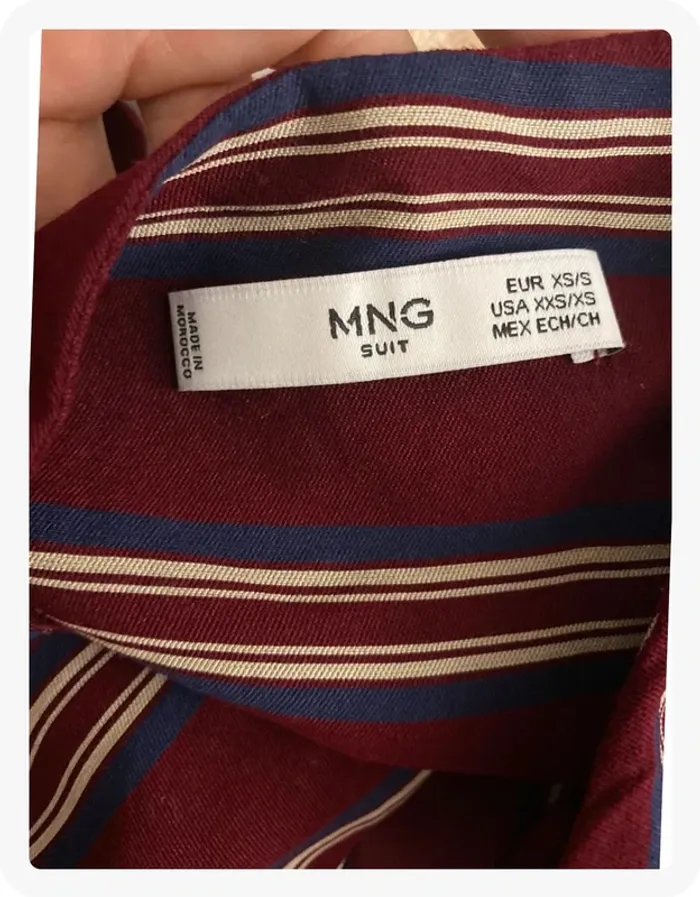 Robe chemise rayée bordeaux Mango - photo numéro 6