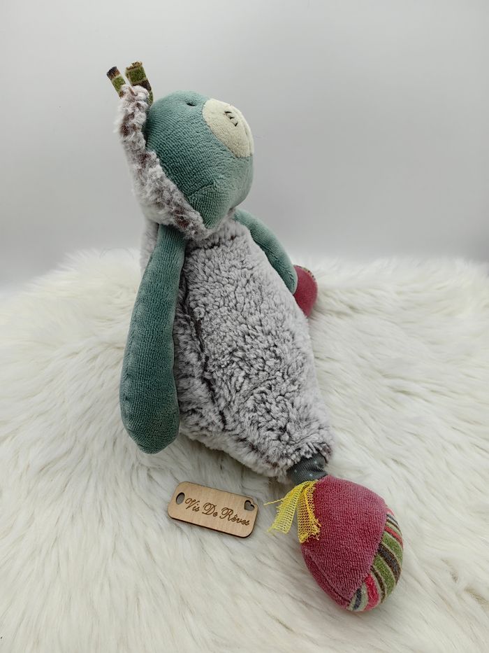 Doudou Chat musical Les Pachats gris vert Moulin Roty - photo numéro 3