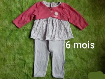 Combinaison fille mi-saison rose - absorba - 6 mois
