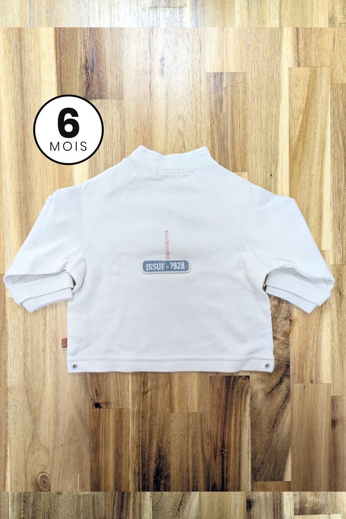 Pull beige avec col - bébé garçon 6 mois - photo numéro 2