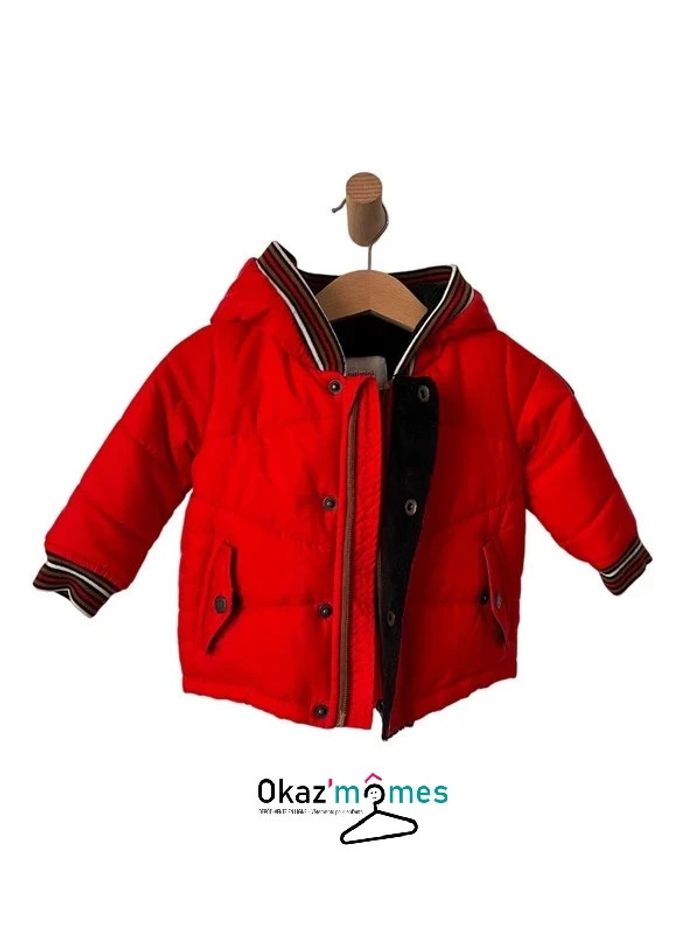 Parka / doudoune chaude rouge à capuche - Catimini 6 mois - photo numéro 2