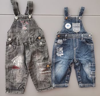 Lot de 2 salopettes longues 12 mois garçon