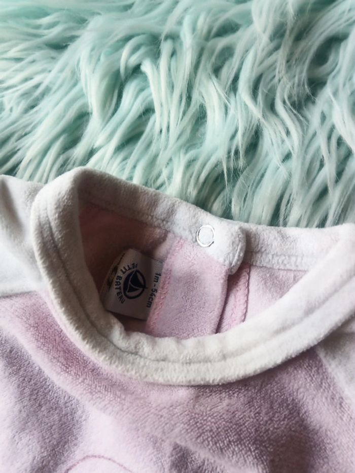 🐮 grenouillère blanche et rose petit bateau 1 mois 🐮 - photo numéro 2