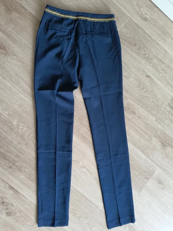 Pontalon droit taille s couleur bleu marine - photo numéro 2