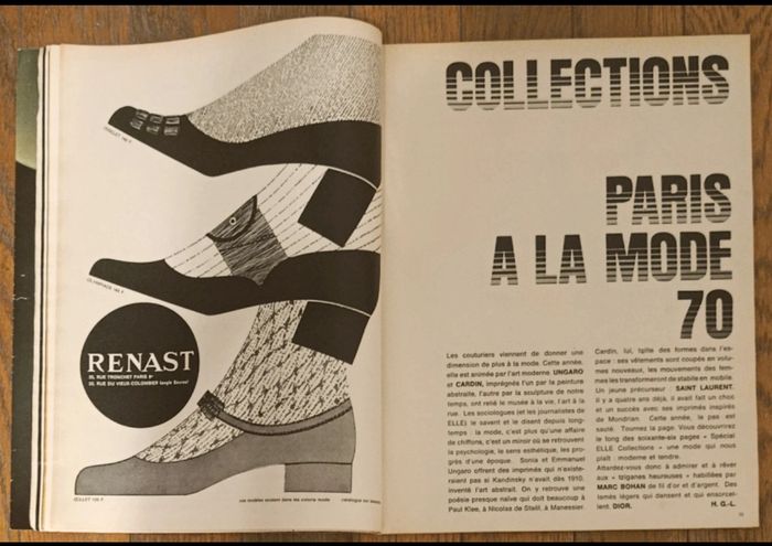 Ancien magazine Elle spécial mode Collections 70 N°1237 de 1969 vintage - photo numéro 5