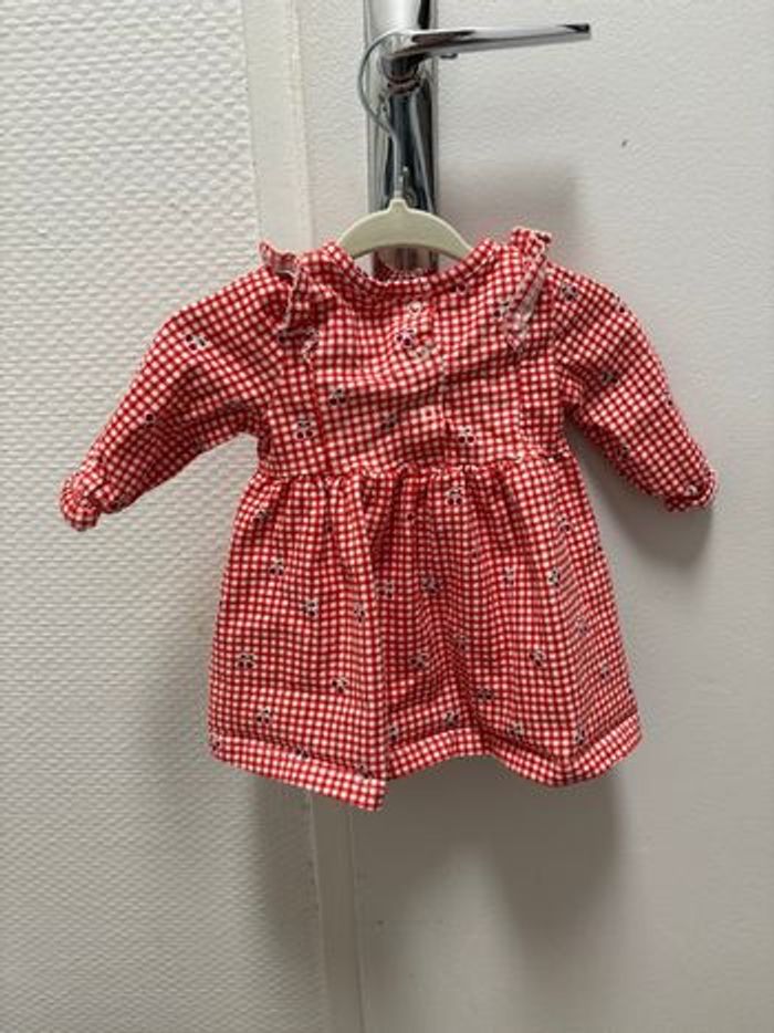 Robe rouge et blanche Vichy cerise fille 1 mois next baby - photo numéro 2