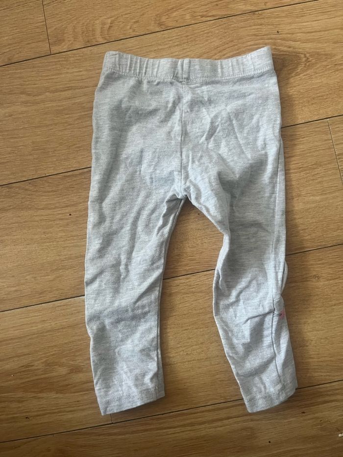 Legging fille gris avec tête de lapin tex 18 mois - photo numéro 5