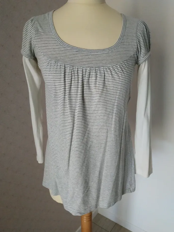 Ancien t-shirt manches longues à rayures