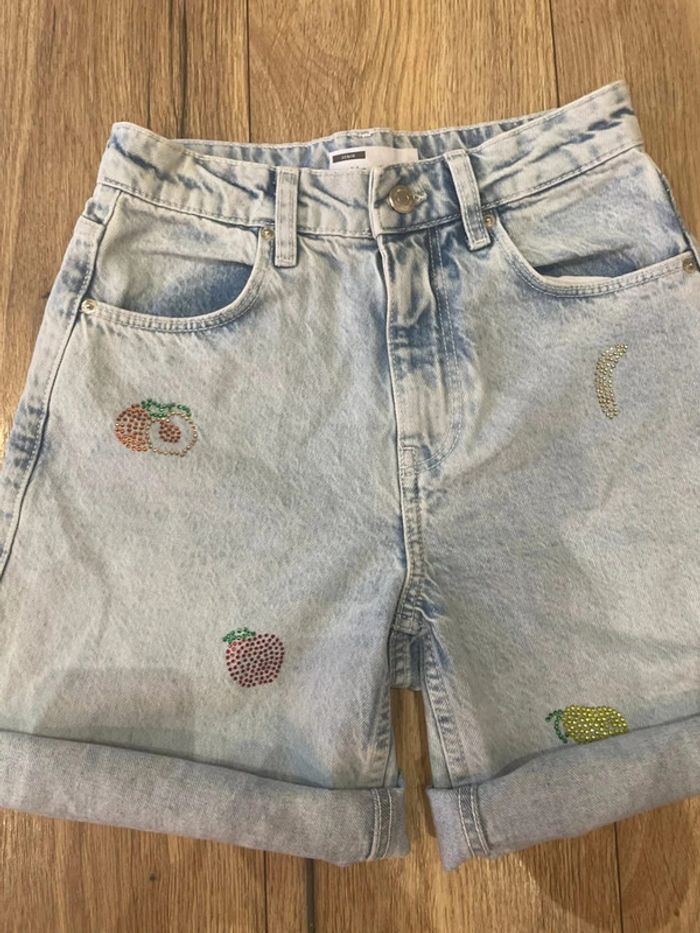 Short en jean taille haute Mom - photo numéro 2