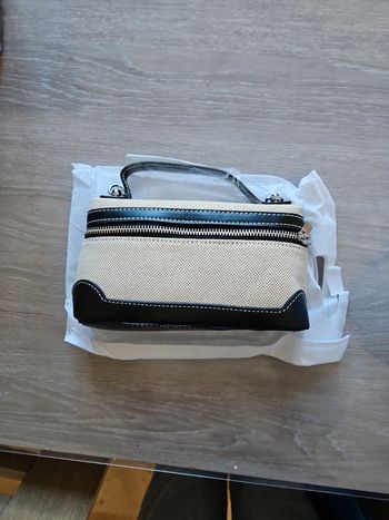 Jolie petit sac à main femme neuf beige et noir