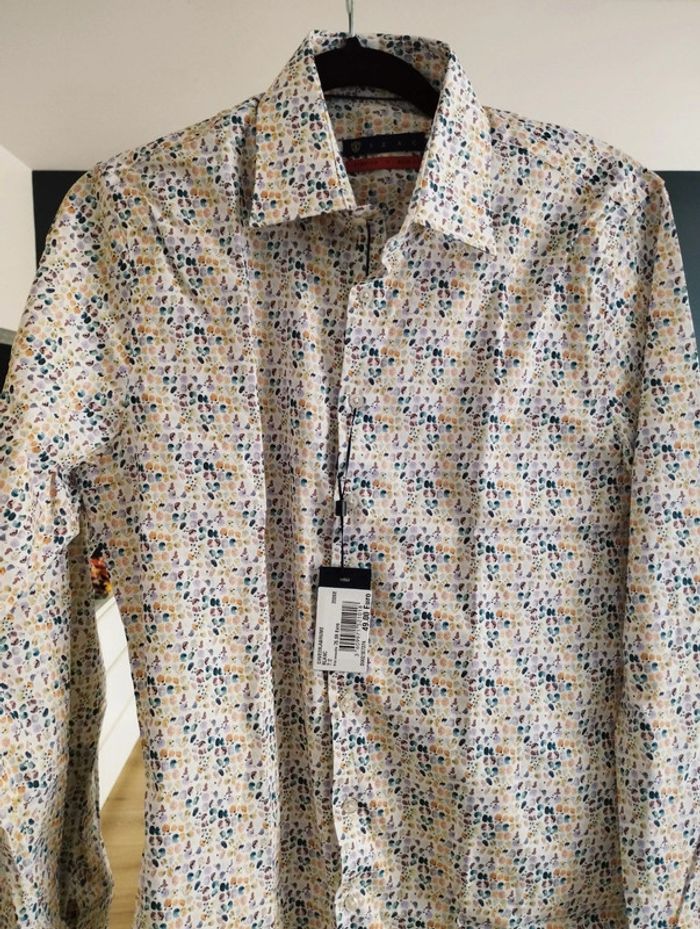 Chemise homme stretch slim fit taille 2 multicolore Izac - photo numéro 2