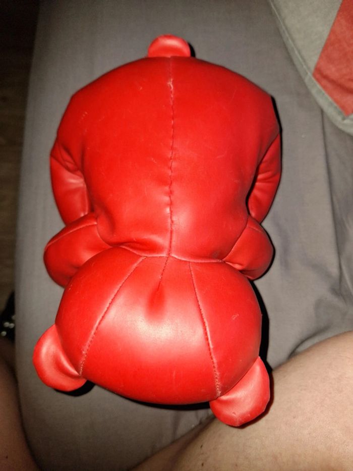 Ourson similicuir rouge - photo numéro 2