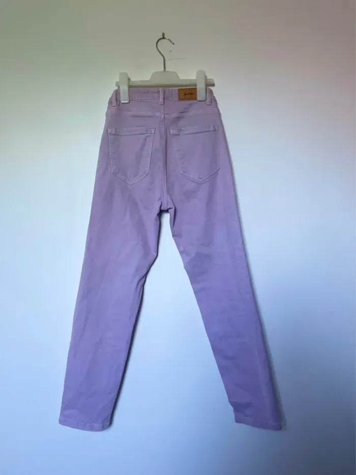 Jean lilas taille haute Stradivarius - photo numéro 3