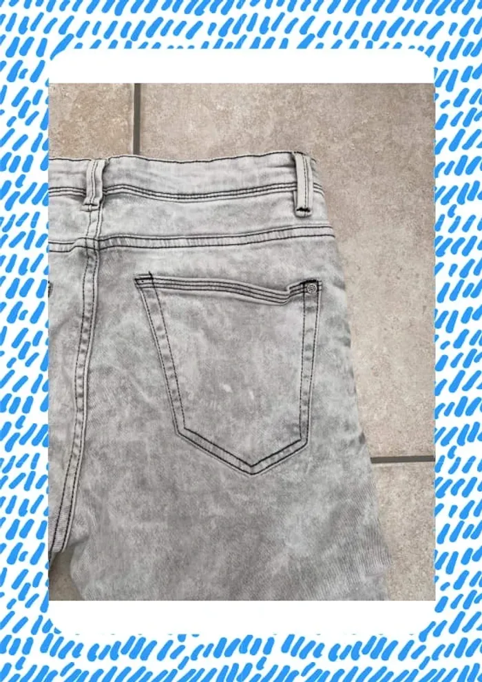 Jean slim fit Celio 40 blanc gris clair - photo numéro 7