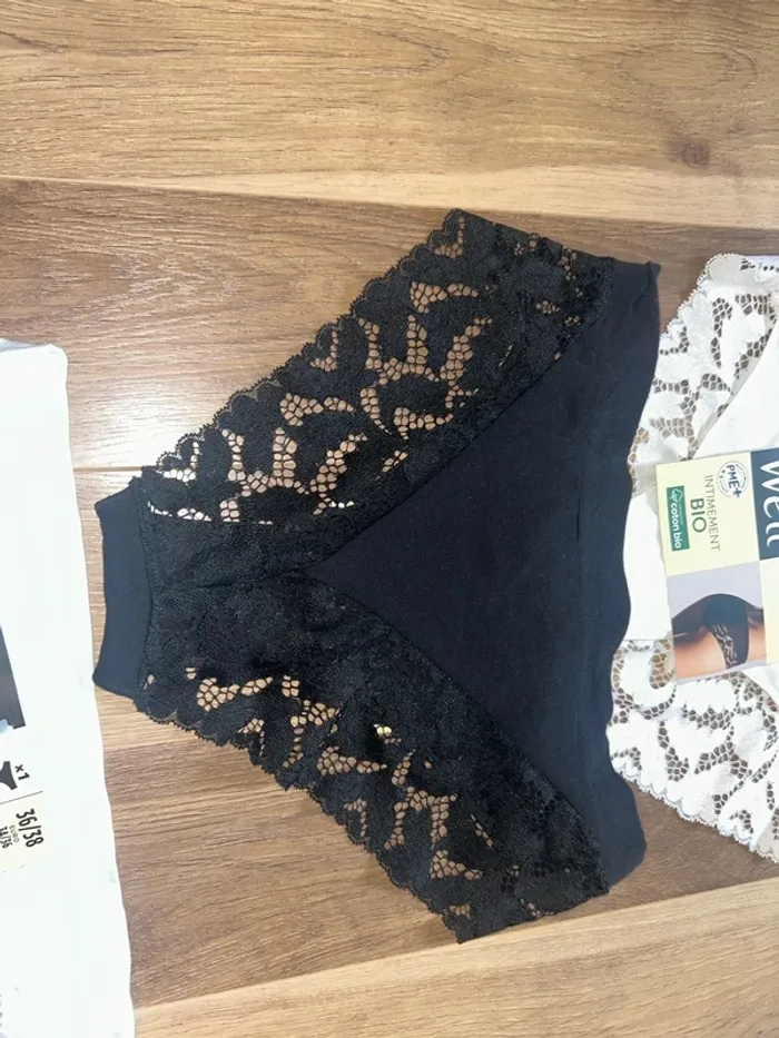 Lot de 4 slips dentelle intimement bio well - photo numéro 4