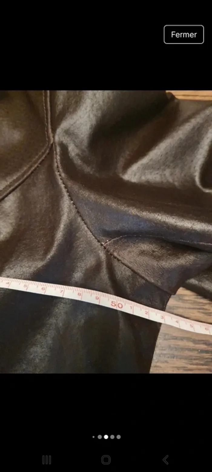 Veste Blazer en cuir Marron Etam fr 44 be 42 - photo numéro 18